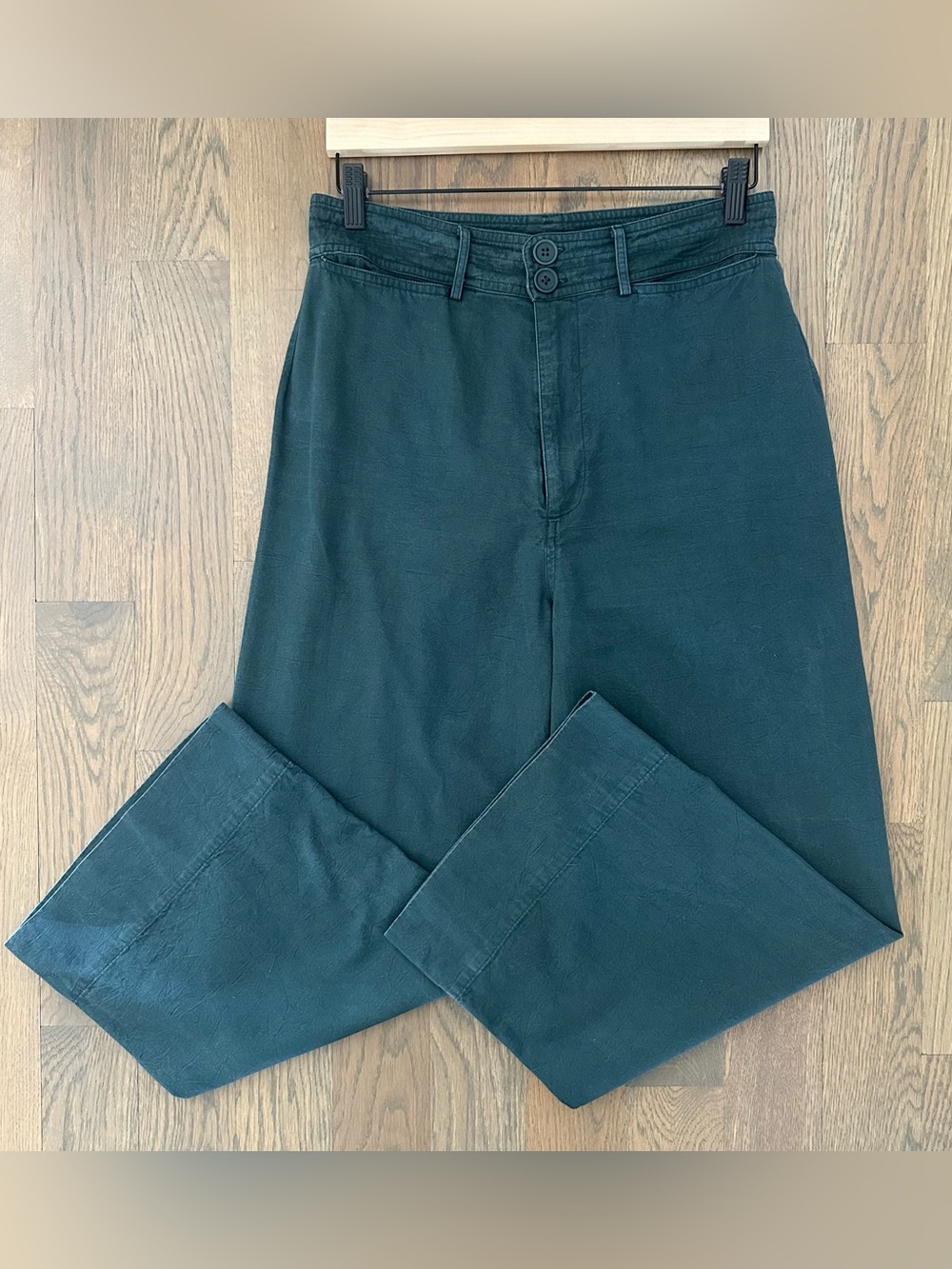 Apiece Apart Merida High Waist Wide Leg Pant in Blue Green Size 8